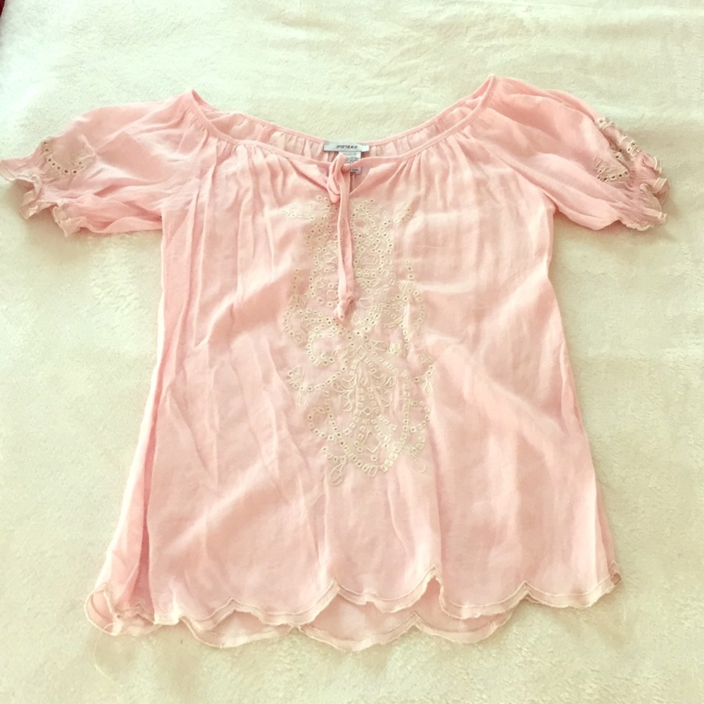 Short sleeve peasant style blouse